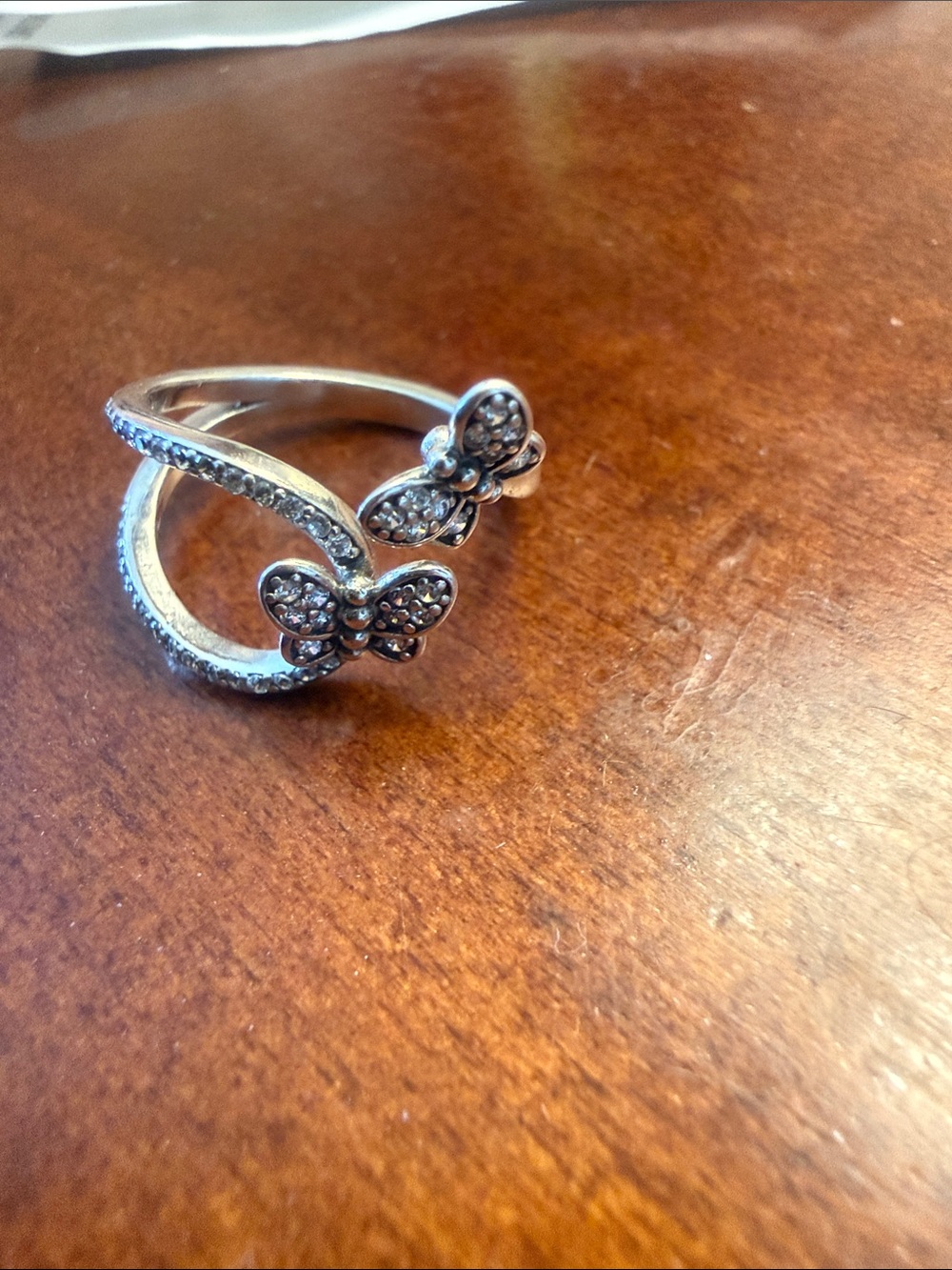 Sparkling Silver Butterfly Wrap Ring - Women's Jewelry